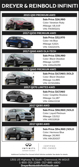 2015 Q50 Premium Awd Dreyer And Reinbold Infiniti Greenwood In