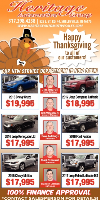 Happy Thanksgiving, Heritage Automotive Group , Shelbyville, In