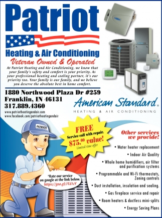 Veteran Owned And Operated Patriot Heating  And Air  