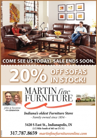 20 Off Sofas In Stock Martin Fine Furniture Indianapolis In
