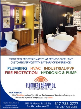 Plumbing - HVAC -- Industrial/PVF, Plumbers Supply Co., Franklin, IN