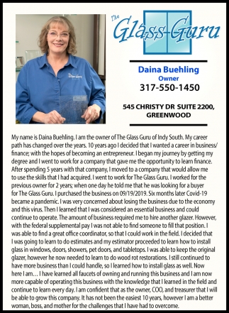 Restore, Repair, Replace, The Glass Guru, Greenwood, IN
