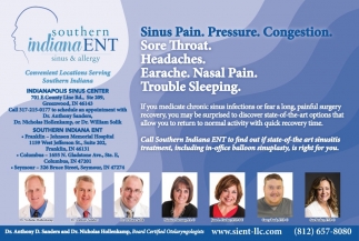 Sinus Pain. Pressure. Congestion., Southern Indiana ENT Indianapolis